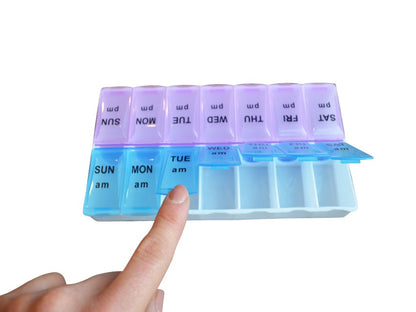 Razbag Seven (7) day Pillbox Organizer for weekly prescription medications.