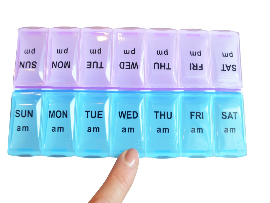 Razbag Seven (7) day Pillbox Organizer for weekly prescription medications.